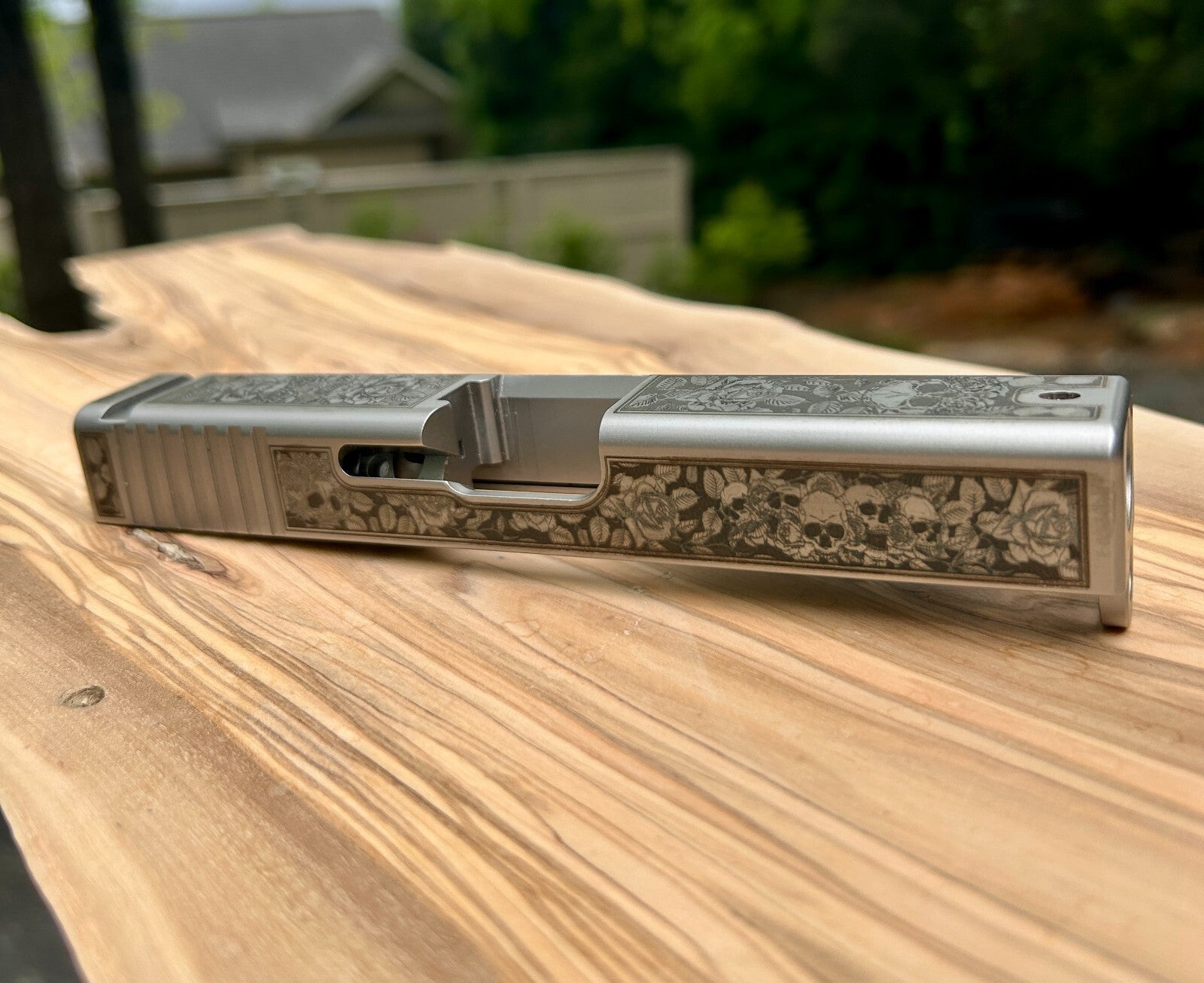 Glock 19 Custom Engraved AlphaWolf Slide for GLOCK 19 Gen3 with Dovetail and OEM