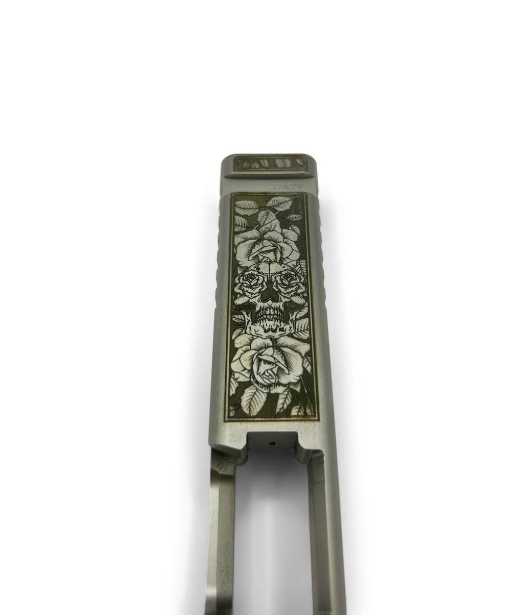 Glock 19 Custom Engraved AlphaWolf Slide for GLOCK 19 Gen3 with Dovetail and OEM