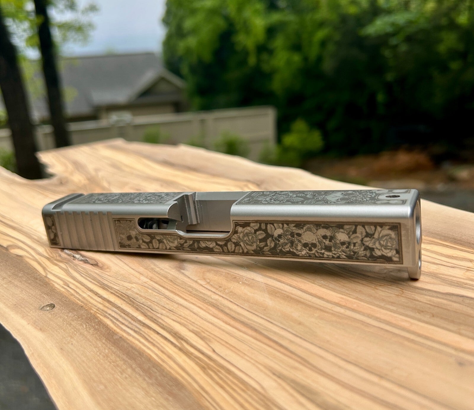 Glock 19 Custom Engraved AlphaWolf Slide for GLOCK 19 Gen3 with Dovetail and OEM
