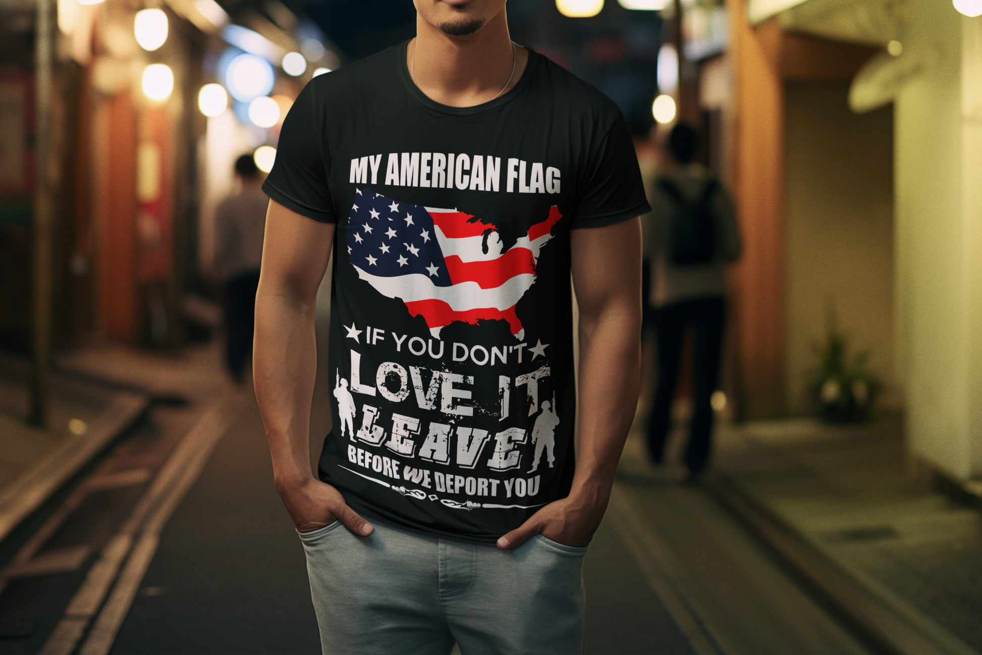 Love It or Leave T-Shirt – American Flag Edition