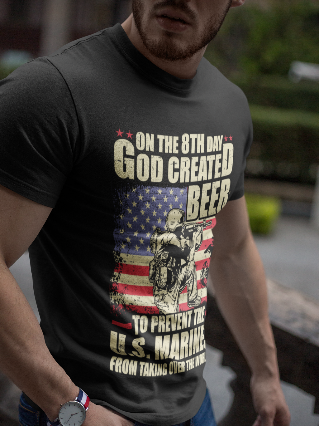 Eighth Day Beer Creation Marines T-Shirt